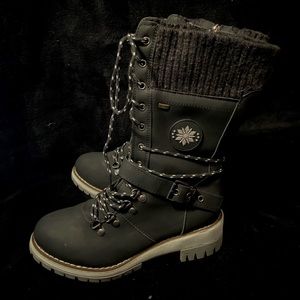 black winter fashion boots